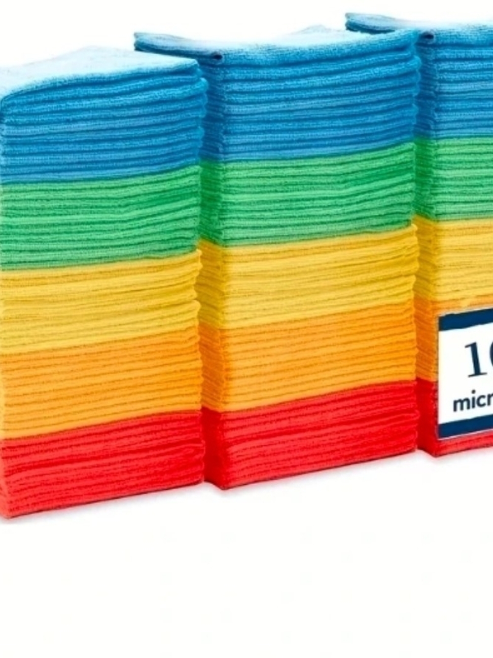 Absorbent Multicolor Microfiber Cleaning Cloths - Pack of Rainbow Colors
